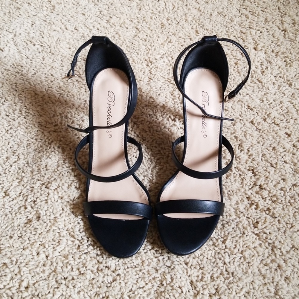 Black strappy heels